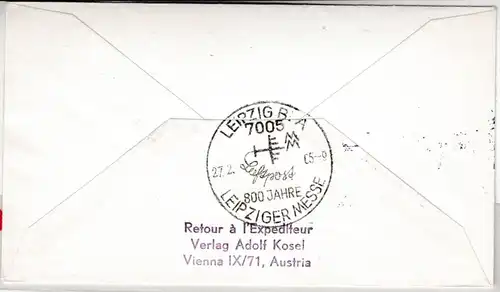 Österreich - AUA, Messe-Luftpost Frühjahrsmesse Wien-Prag-Leipzig 1957