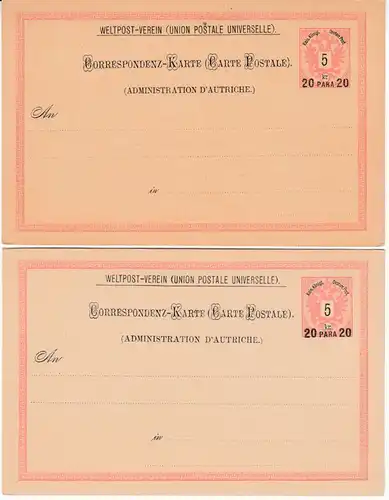 Österreich/Levante - 8 versch. GA-Karten/Antwortkarten Ausgabe 1883/1890
