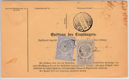 Österreich - Wien Südbahnhof 1891, Paketkarte/2 Pakete n. FRANKREICH, Leitweg ü.