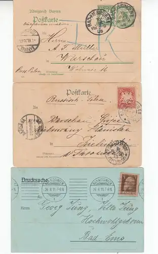Bayern/DR - Bad Kissingen, interessanter Posten 8 Heimatbelege ca. 1870/1943