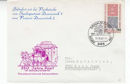 Bayern/BRD - Donauwörth, kl. Pöstchen/13 Heimatbelege ca. 1815/1968