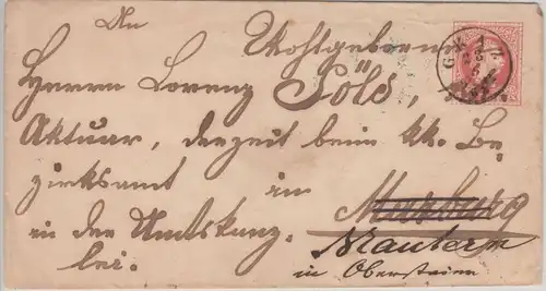 Österreich - 5 Kr. Ganzsache Brief K1 Graz 1868 n. Marburg Weiterleitung Mautern