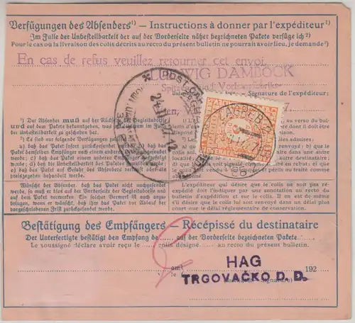 Österreich - Wien 1927 bar frankierte Paketkarte n. Maribor JUGOSLAWIEN