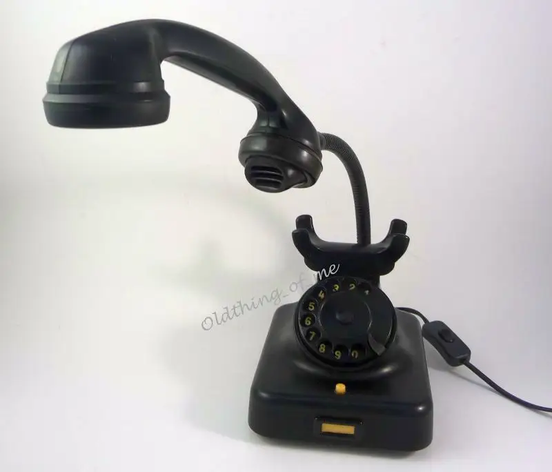 W 38 Telefonlampe Upcycling Schreibtischlampe Vintage 0