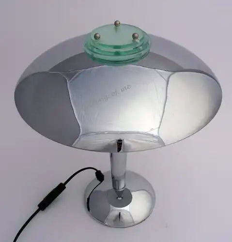 Design Tokyo Pilzlampe im Art Deco Stil Chrom