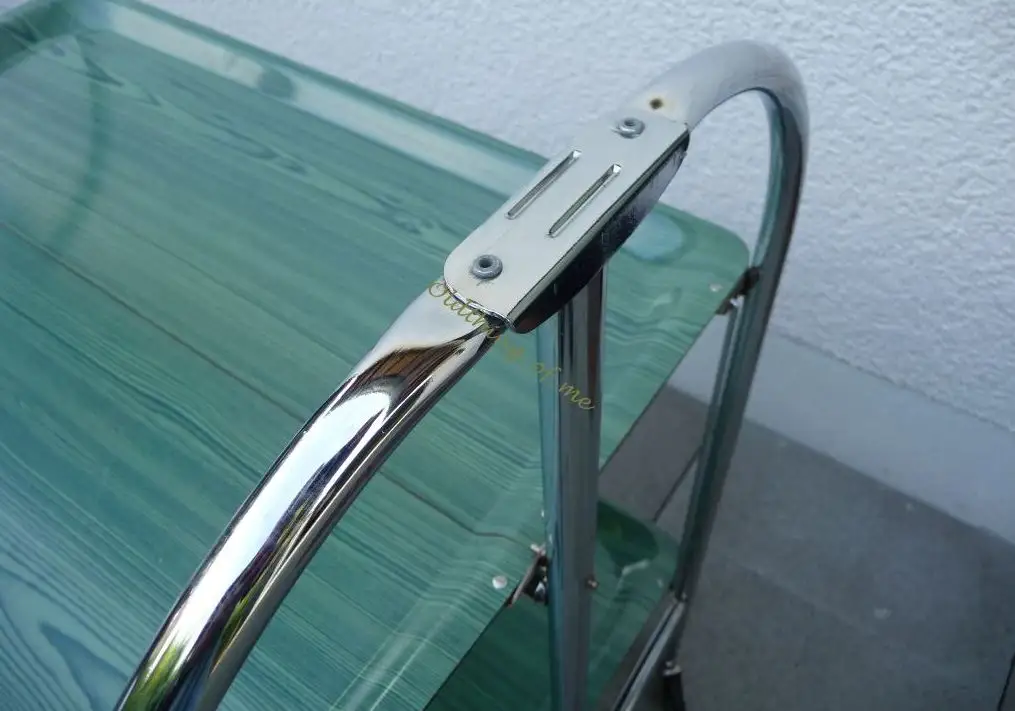 Dinett Bremshay ADT Brabantia Servierwagen Teewagen Klapptisch grün Holzmaserung 3