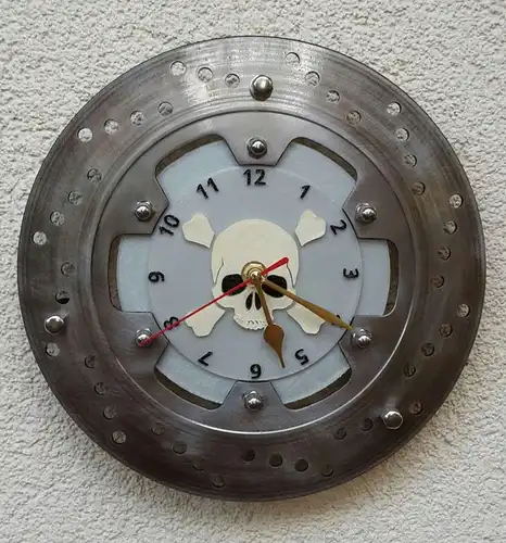 Bremsscheibe Uhr Wanduhr Upcycling DIY Steam Punk