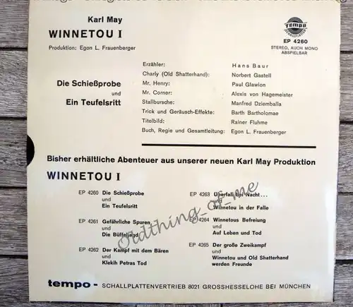 Winnetou 1 Single Karl May Vinyl Schallplatte 7\"