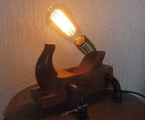 Steampunk Tischlampe Hobel