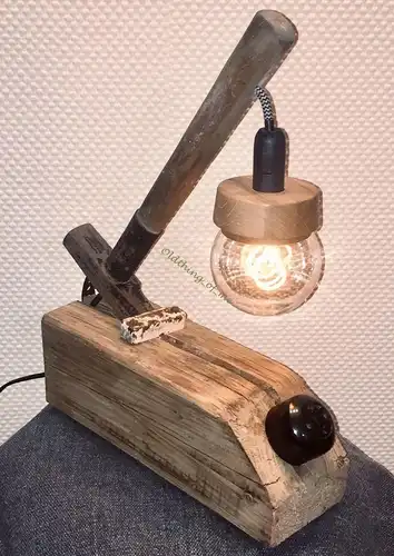 Hammerlampe Hammer mit Beleuchtung Upcycling Industrielook