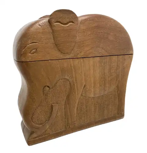 Zigarettenspender Elefant Holz Vintage 60er.