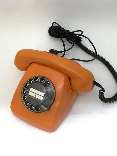 Telefon Wählscheibe orange FeTAp 611-2 Bj 10/77 TAE-Stecker funktionstüchtig