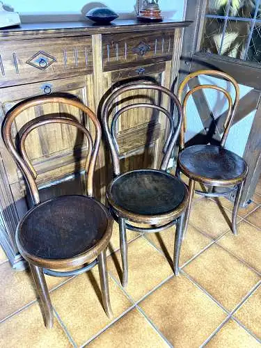 Thonet Kaffeehausstühle Bistrostuhl 3 St.