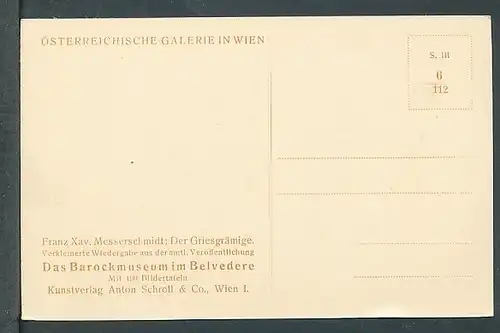 32615 AK, Künstlerkarte, F.X. Messerschmidt ,,Der Griesgrämige“