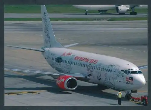 [Ansichtskarte] AIR ASIA, 9M-AAP Cn 23367/1180, Boeing B737-8K5, BKK 04/2006. 