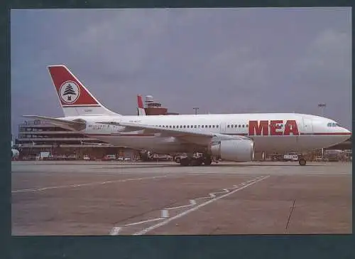 [Ansichtskarte] PH-AGF A310, MEA, LHR 1992. 