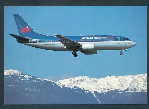 [Ansichtskarte] BRITISH MIDLAND,Boeing 737-308 (G-OBMP). 