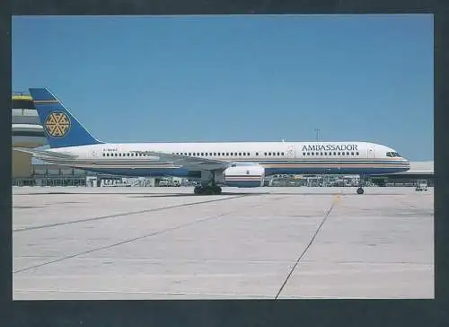 [Ansichtskarte] Ambassador Airways Limited, Boeing 757-236 G-BUDZ ex C-FNXY, cn 25593 mfd 1992. 