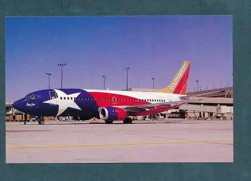 [Ansichtskarte] Boeing 737-3H4 c/n 24888,
N352SW of SOUTHWEST AIRLINES, TEXAS LONE STAR colours. 