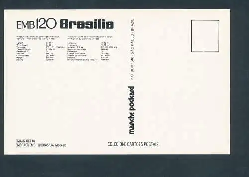 [Ansichtskarte] EMB 120 Brasilia. 