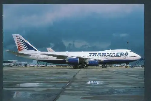 [Ansichtskarte] TRANSAERO, Boeing B747-219. 