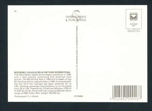 [Ansichtskarte] AIRTOURS Intern., MCDONNELL DOUGLAS, MD-83. 