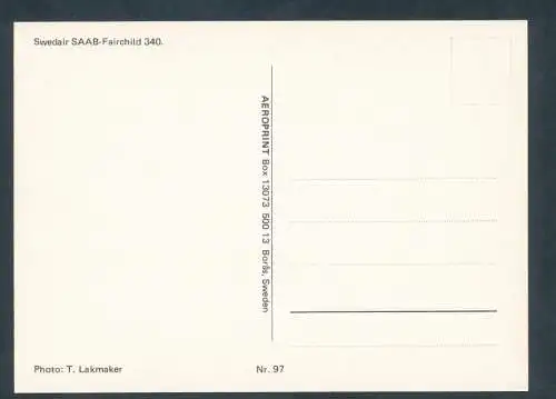 [Ansichtskarte] SWEDAIR, Saab-Fairchild 340. 