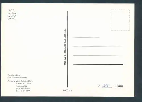 [Ansichtskarte] LEAR, SF-340A. 