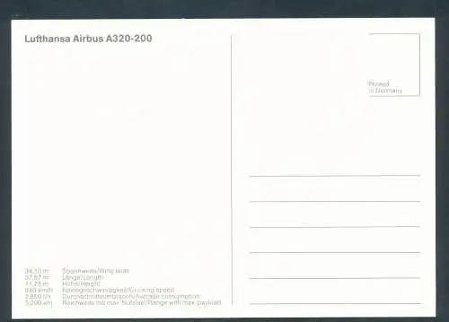 [Ansichtskarte] LUFTHANSA, Airbus A320-200. 