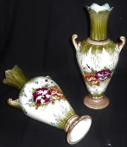 Paar Antike Vasen Amphoren Villeroy & Boch Schramberg 949