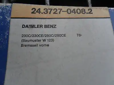Mercedes Benz W123 Coupe Handbremsseil Ate 24.3727-0408.2  230CE 280CE