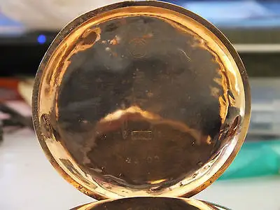 Schöne Taschenuhr Union Glocke Gold 585, Sprungdeckel, 3 Deckel Gold TOP 4