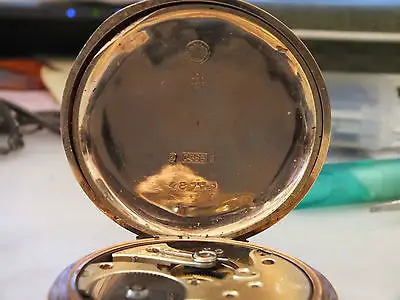 Schöne Taschenuhr Union Glocke Gold 585, Sprungdeckel, 3 Deckel Gold TOP 5