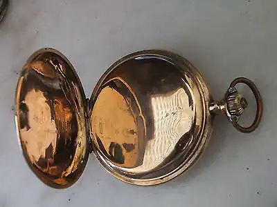Schöne Taschenuhr Union Glocke Gold 585, Sprungdeckel, 3 Deckel Gold TOP