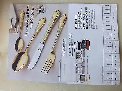 70-teiliges Besteck von SBS 24 Karat hartvergoldet, Modell 2000 Gloria Royal neu