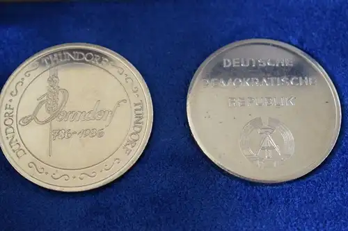 2 Medaillen 1200 Jahre Donndorf, Thundorf im Etui