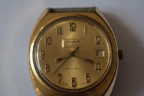 Glashütte Spezimatic GUB mit Datumsanzeige, funktionstüchtig, goldplaque