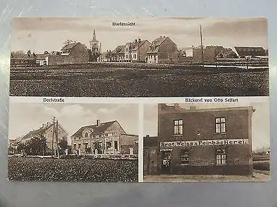 AK Gruß aus Sennewitz Halle, Dorfansicht, Dorfstr. Bäckerei Otto Seifart um 1920