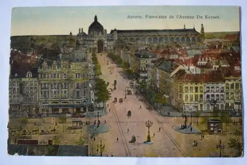 Ak Anvers, Antwerpen, Panoramade de l'Avenue  De Keyser, 1916 gelaufen