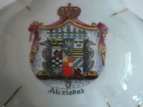 Zierdose, kleine Porzellandose, Anhaltisches Wappen, Alexisbad, top Zustand