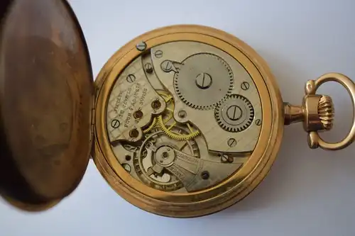 Taschenuhr Gold 585, M.Herz & Sohn Wien, Werk Swiss Movado 1910, läuft top!