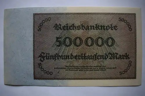 500000 Mark, Reichsbanknote, Berlin 1925, wie bankfrisch