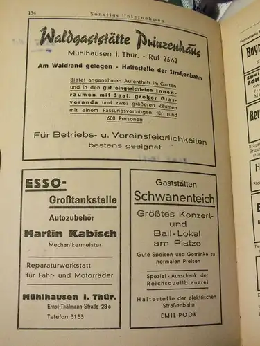 Mühlhausen Thür.,  Behördenführer u. Wirtschaftshandbuch, 122 Seiten mit Werbung