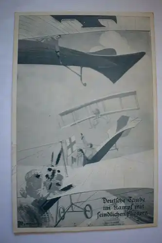 Ak Deutsche Taube im Kampf mit feindlichen Fliegern, um 1910 nicht gelaufen