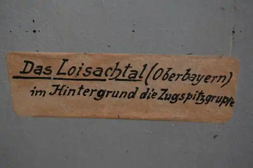 Schönes Ölgemälde Loisachtal mit Zugspitzgruppe, Monogrammist, Top Zustand
