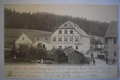 Ak Gruss aus Heil - Georgenthal Deutsches Haus, 1903 gelaufen