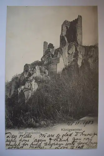 Ak Königswinter Der Drachenfels, 1903 gelaufen