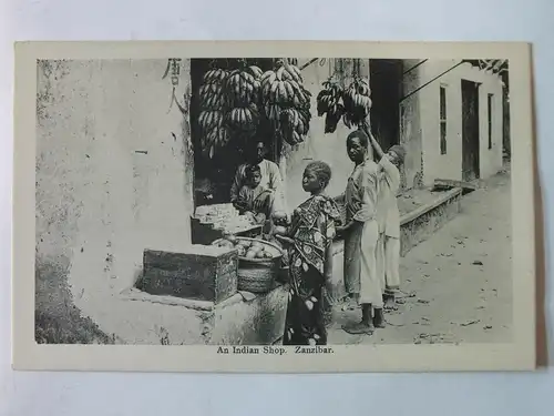 Ak Sansibar, Zanzibar, An Indian Shop, um 1910 nicht gelaufen, Verlag Gomes & So