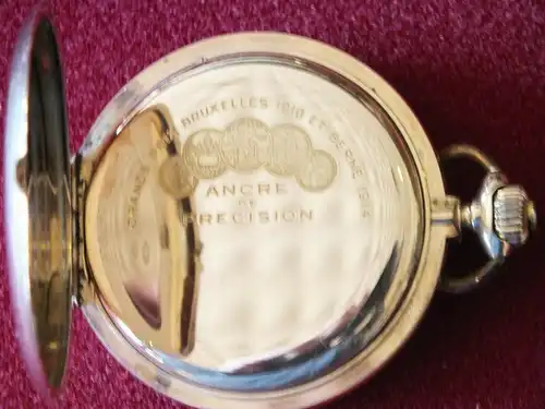 Schöne Taschenuhr Tavannes Gold 585, Ankerwerk, Sprungdeckel, 3 Deckel Gold TOP