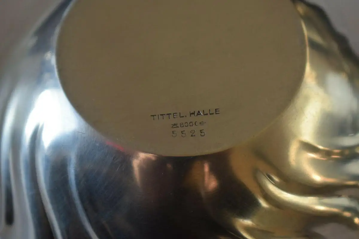 Zuckerschale, Silber 800 Halbmond u. Krone, Tittel Halle, 114g, innen vergoldet 2